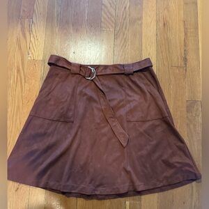 Forever 21 Brown suede effect A line skirt L